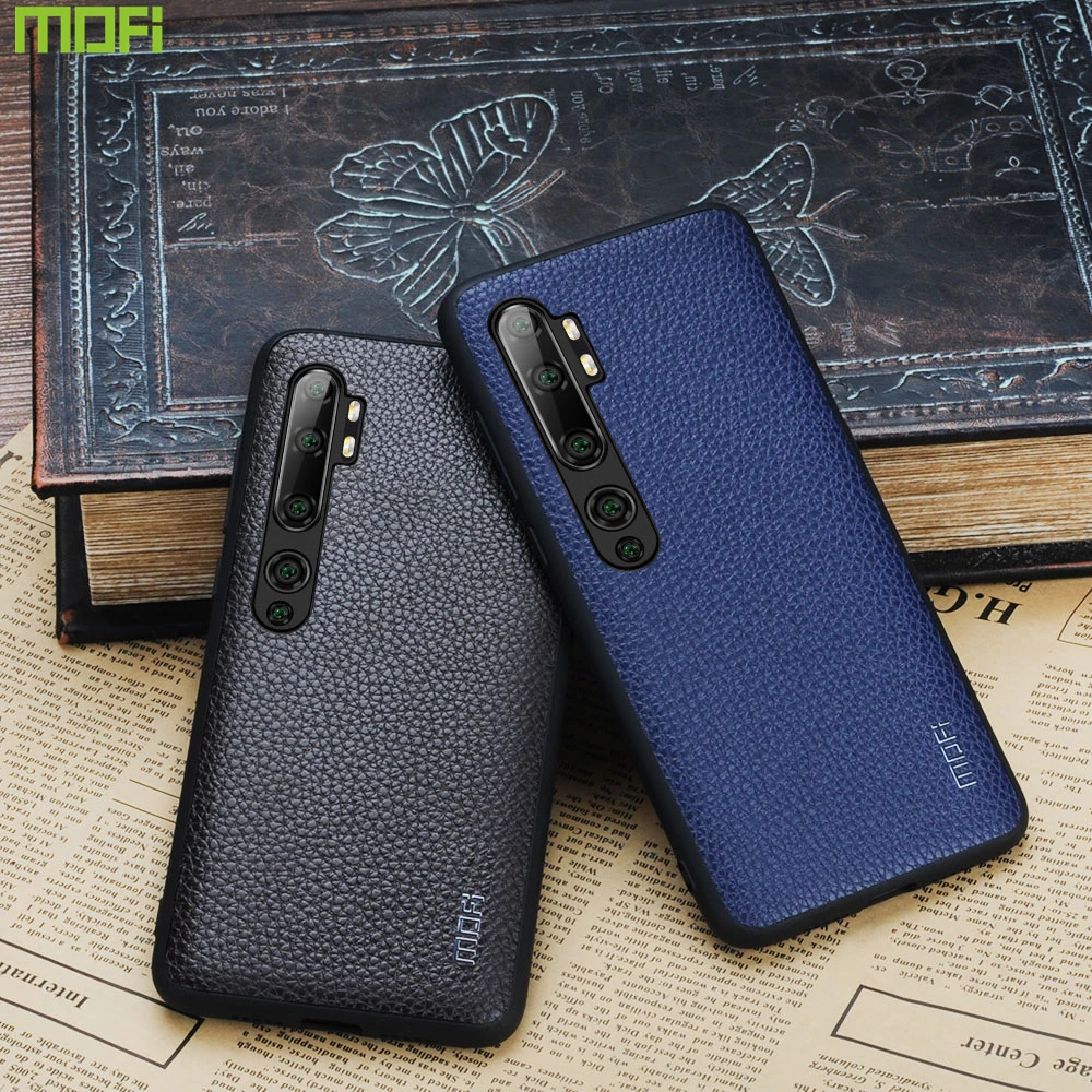 Чехол для Xiaomi Mi Note 10 чехол Mofi CC9 Pro с зернистой текстурой бизнеса Личи стриа