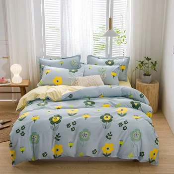 

Flower bedding sets beautiful Duvet Cover sets bed flat Sheet Pillowcase single twin full king Luxury bedclothes Home textile