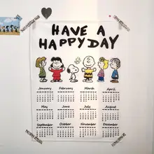 Новинка, календарь, простой стиль, Мультяшные собаки и друзья, тканевый календарь, украшение для комнаты, настенный календарь, декоративный календарь