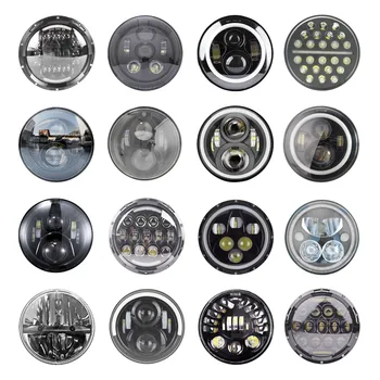 

2xLada Niva Urban 7inch Led Headlight Hi/Low H4 Light Halo Angle Eyes DRL Headlamp For Jeep Wrangler Off Road 4x4 samurai