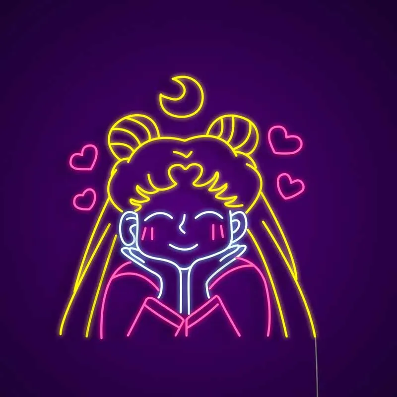 Custom led Sailor Moon Kawaii Neon Signs Japanese Anime flexible Night Light Sign indoor Home Bar Wall Bedroom Decor | Дом и сад