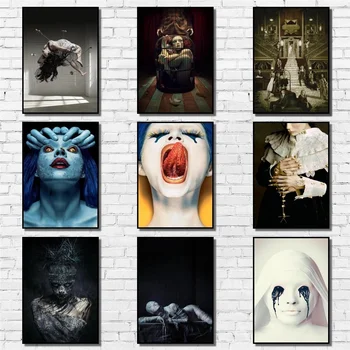 

American Horror Story Whitepaper Poster Still Painting Abstract Funny Fancy Wall Sticker for Coffee House Bar