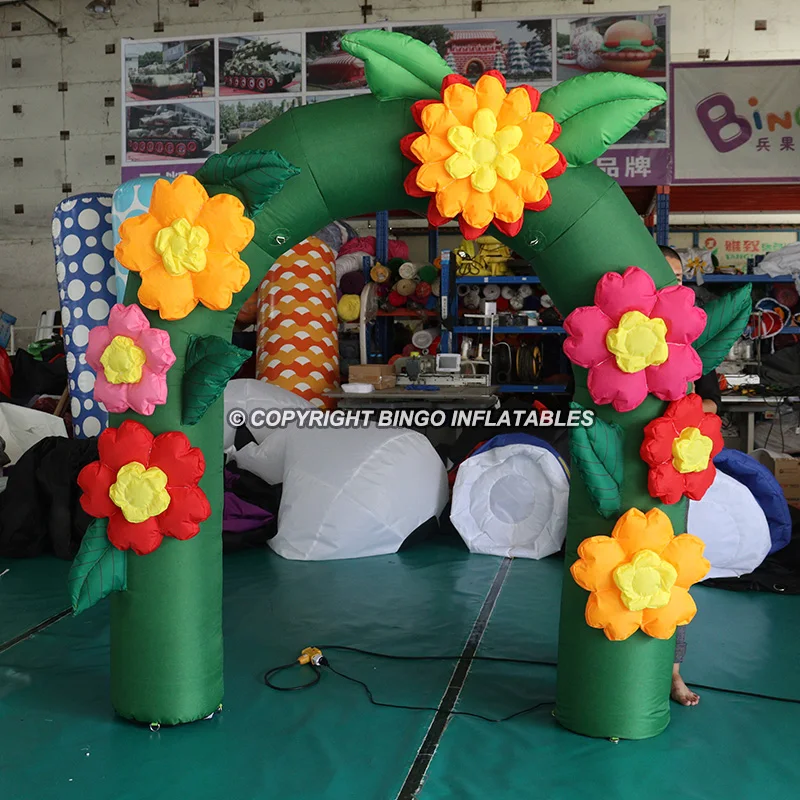 

Event Decoration 2.3x2.4 Meters Inflatable Flower Arch For Sale / Plant Archway Balloons - BG-A1466