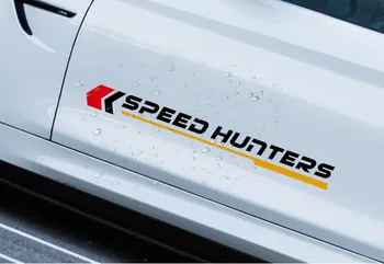 

2pcs Car Door Stickers SPEED HUNTERS Lettering Reflective Sticker Scratch Cover Decal Waterproof Decoration Stickers