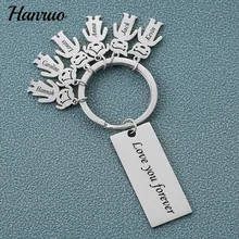 

Personalized Customized Name Keychain Family Love Daddy Kids Key Chain For Parents Papa Children Present Stainless Steel Keyring