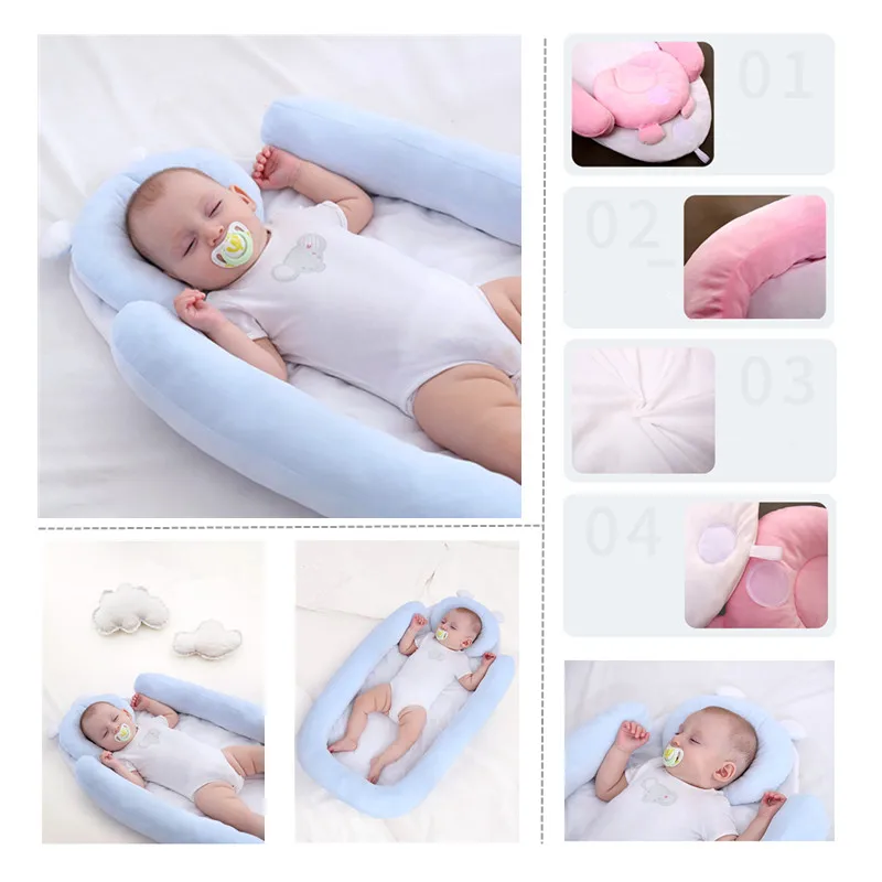 87*45*8cm Baby Infant Bed Nest Baby Cribs Portable Newborn Travel Safe Sleep Pad Bed Cotton Cradle Baby Bedding Bumper