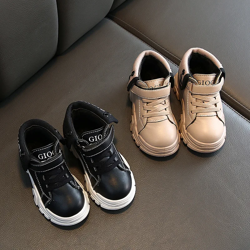 

2019 Winter Children'S Velvet Warm And Velvet Sneakers Boys And Girls Casual Shoes Sports Non-Slip Soft Low-Top Martin Boots