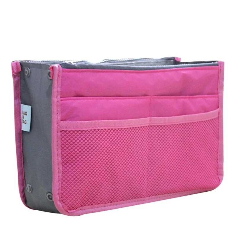WBBOOMING модная дорожная сумка для хранения на молнии, портативная женская косметичка для макияжа, сумка-вкладыш, Женский Органайзер из нейлона - Цвет: Rosy