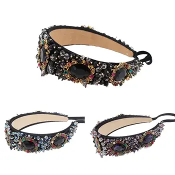 

Baroque Lady Hair Hoop Luxury Sun Flower Rhinestone Headband Women Headwear