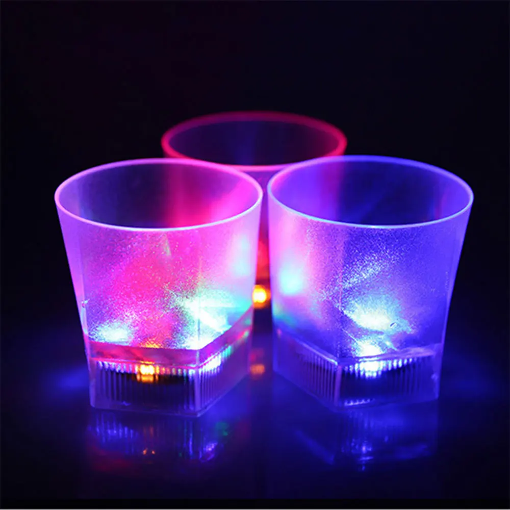 Frosted cup Чашка костра светодиодная светящаяся чашка пластиковая посуда для напитков пивные вечерние принадлежности прохладное жидкое коктейльное свечение ужин бокал для вина - Цвет: Frosted cup