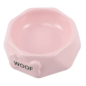 

Woof Bone Ceramic Dog Food Drinking Bowl Pet Dog Cat Products (Pink)