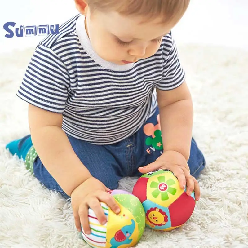 

Baby hand catching ball toy Baby hand catching ball rattle multicolor soft ball toy plush cloth ball ring educational toy