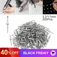 200 шт/M3.2x17mm алюминиевый заклёпный пистолет ядро потянув клепки пробок оправки для ногтей с мушроновой головкой и полированной хромированной поверхностью