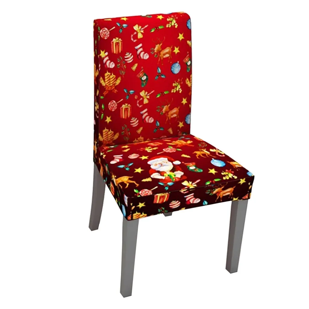 Chair Cover Рождественская скатерть/чехол для стула с цифровой печатью, Рождественское украшение стола, домашний Праздничный Принт, Декоративная скатерть для сиденья - Цвет: Chair Cover