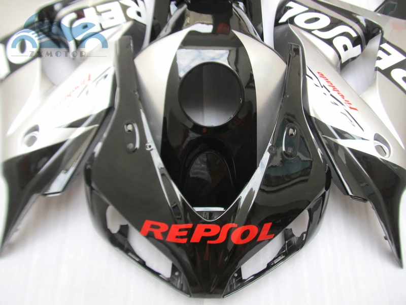 Пользовательские вы Инъекции обтекатель комплект, пригодный для Honda CBR1000RR 2006 2007 CBR 1000RR 06 07 ABS пластик обтекатель наборы серебряный черный XY58