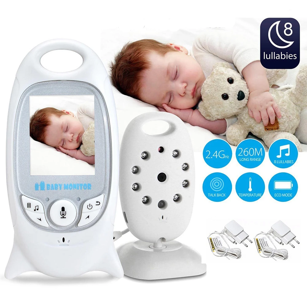 Babyphone Camera Bebe Baby Monitor Video Nanny Radio Wireless Babysitter Two Way Talk Night Vision Temperature With 8 Lullaby Baby Monitors Aliexpress