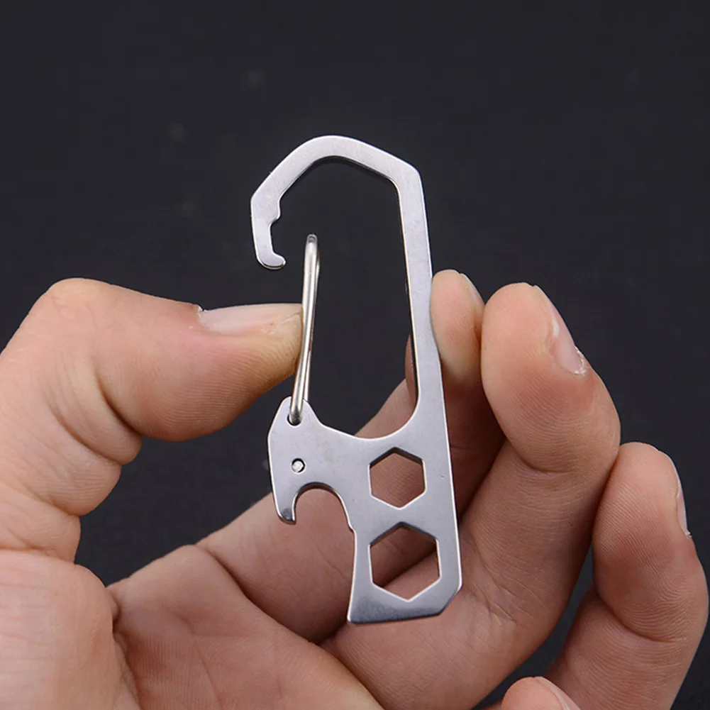 Titanium Alloy Carabiner Spring Snap Clips Bottle Opener Belt Clip Quick Draw Outdoor Equipment 2PCS EDC Ring Buckle Hook Keychain Keyring Buckle Locking Clips Hanging Buckle Locking Carabiners
