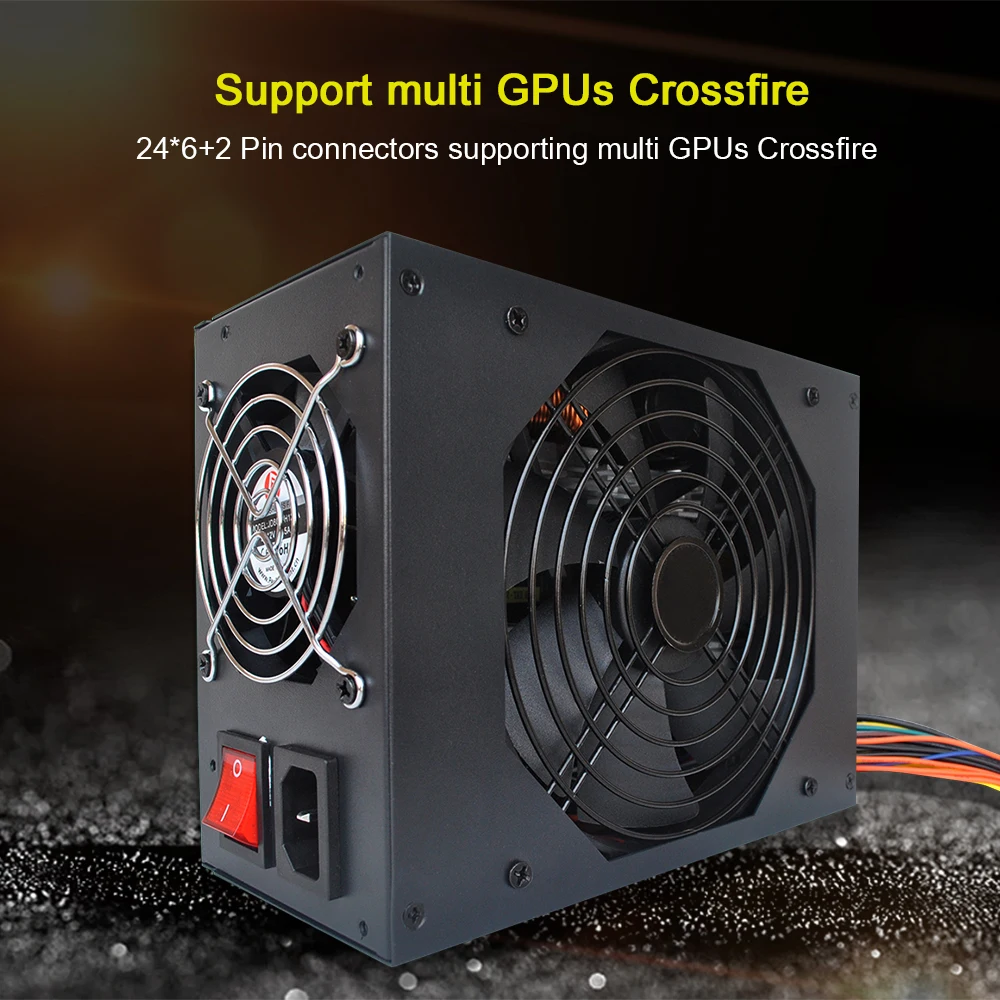 

2600W Switching Server Power Supply 93% Mining Machine Power Source for Ethereum S9 S7 L3 Rig Mining Bitcoin 90-270V