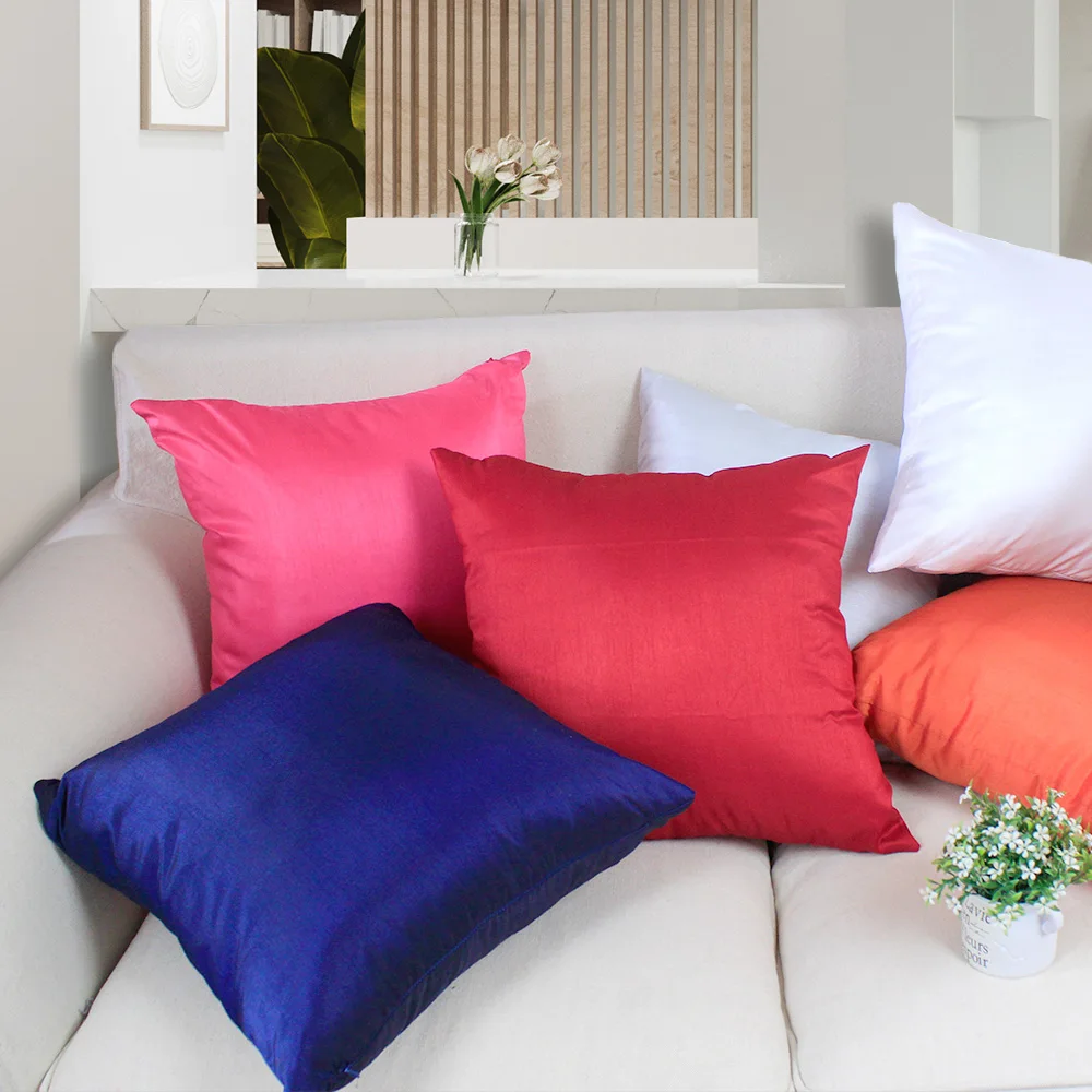 

Slub Cloth Pillow Case 40x40cm Plain Color Square Cushion Cover with Hidden Zipper Home Decor Pillow Cover Bedding