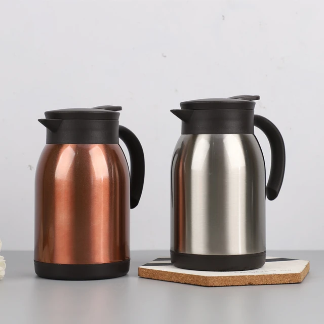 2/3L Large Capacity Stainless Steel Thermal Coffee Carafe Home Office  Thermos Vacuum Flasks Kettle European Pot termos para cafe - AliExpress