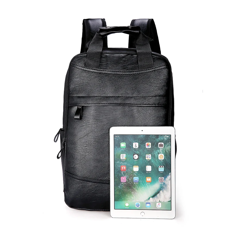 Мужской рюкзак из искусственной кожи, большой рюкзак для ноутбука, мужские Рюкзаки Mochilas, повседневная школьная сумка для подростков, мальчиков, коричневый, черный, высокое качество