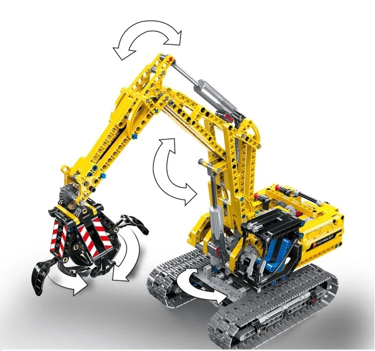 Ewellsold Ewellsold 720pcs 2 in 1 Excavator Compatible Technic Truck Model Building Blocks Bricks Boy Birthday Gift Toys