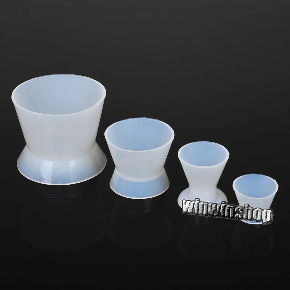 New 4pcs Dental Lab Silicone Mixing Bowl Cup Silicone Mixing Bowl Cup