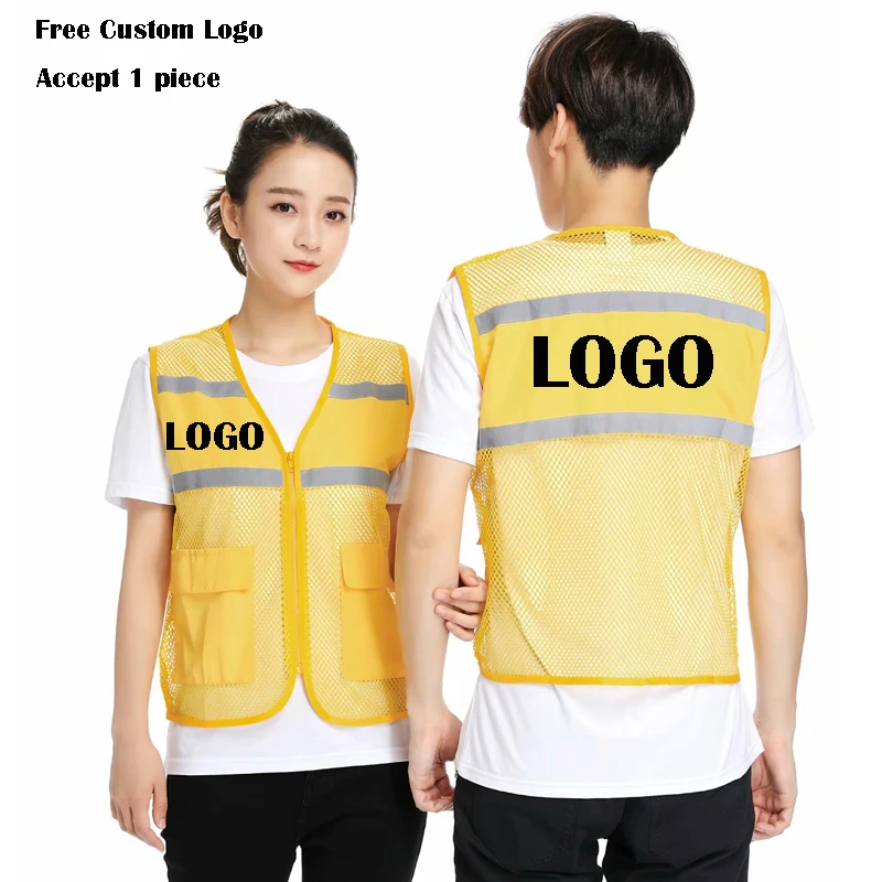 Work Vest Men Logo Custom Logo Vest Workwear Uniform Men's Work