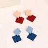 Korean version of the new paint geometric square earrings exaggerated fashion simple wild red earrings retro cold wind female ► Photo 3/6