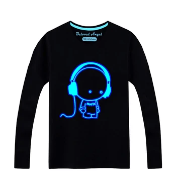 

Luminous Boys Girls Tshirts Children Clothes Toddler T-Shirt Kids Long Sleeve Tops Toddler Baby Tee Kids Christmas Shirt 3-15T