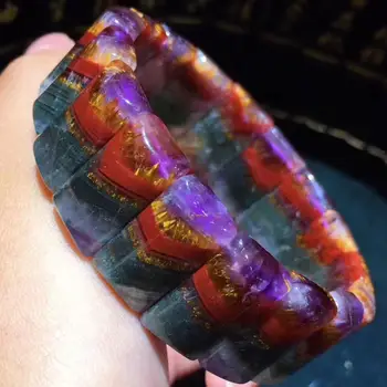 

Genuine Natural Cacoxenite Auralite 23 Canada Crystal Bracelet Women Men 21x12mm Rectangle Beads Reiki Stone Rare Bracelet AAAAA