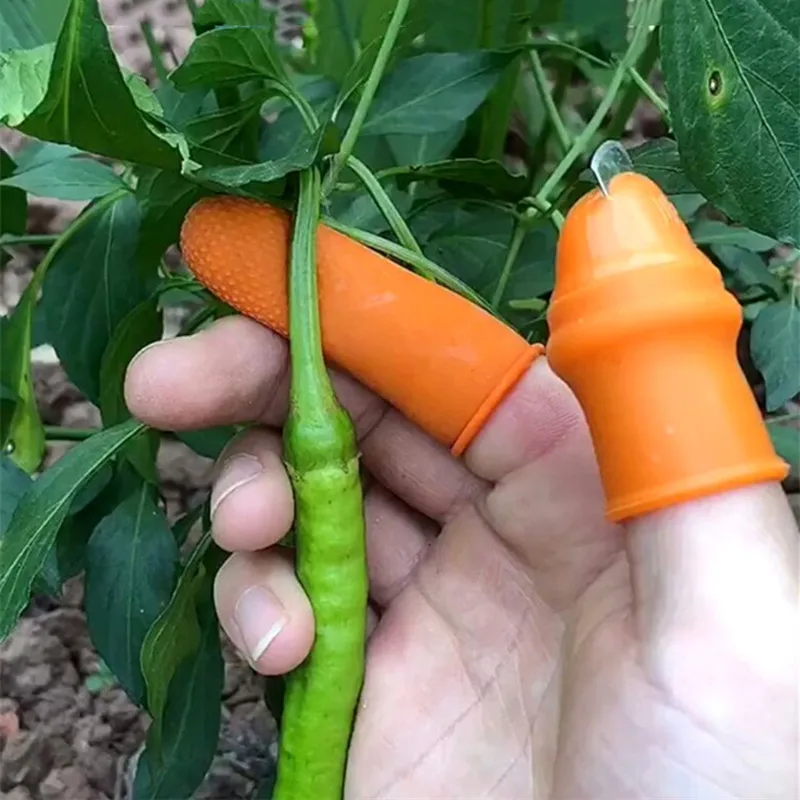 Silicone Thumb Knife Finger Protector Vegetable Harvesting Knife Plain Blade Scissors Cutting Rings Garden Gloves