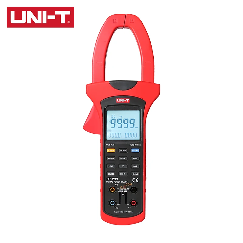 UNI T UT231/UT233 мощность цифровой клещи True RMS 9999 слово счетчик двойной дисплей ЖК экран