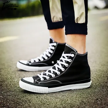 

2020 canvas shoes men light breathable lace-up men sneaker shoes high-top shoes men Comfortable Shoes Flats male shoes