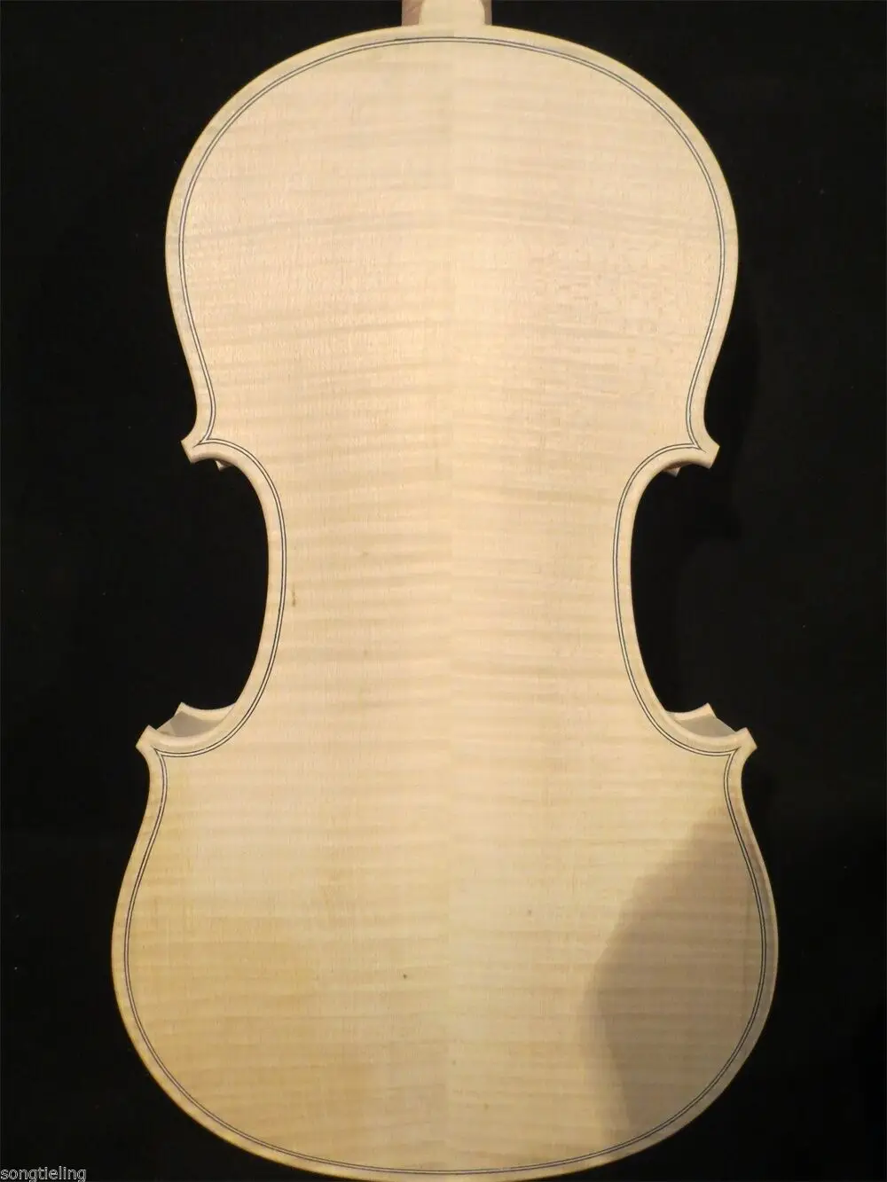Strad стиль необработанные 5 струн человек голова скрипка 4/4, Пламя клен обратно