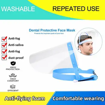 

Reusable Full Face Cover Makeup Tool Head-mounted Transparent Adjustable 2 Colors Summer Anti-UV Sunshine Protective Face Shield