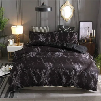 

Brief Marble Lines Duvet Cover with Pillowcase Set Summer Marble Pattern Bedding Set Single Bedclothes (No Sheet No Filling)