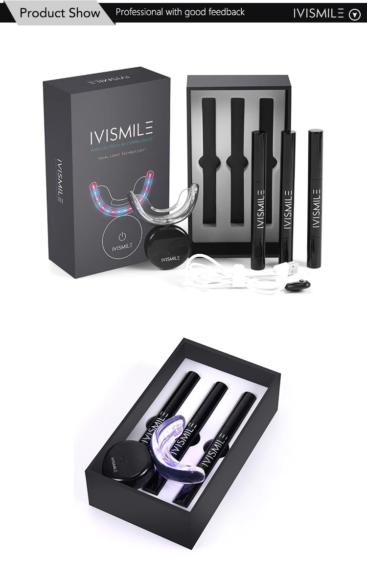 IVISMILE Wireless Teeth Whitening Kit Tooth Bleaching Gel Kits Dental Brightening Dental Equipment 35% Carbamide Peroxide