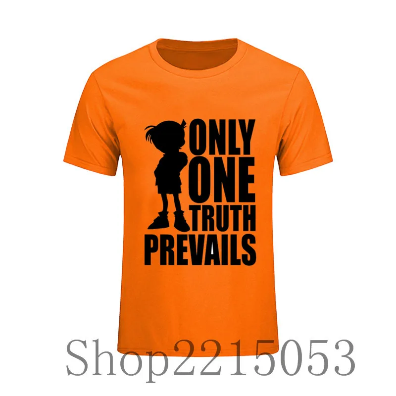 

2020 Detective Conan Graph Print T shirt Men Unisex Anime Coms Manga Tshirt only one truth prevails Sherlock Holmes t-shirt pubg