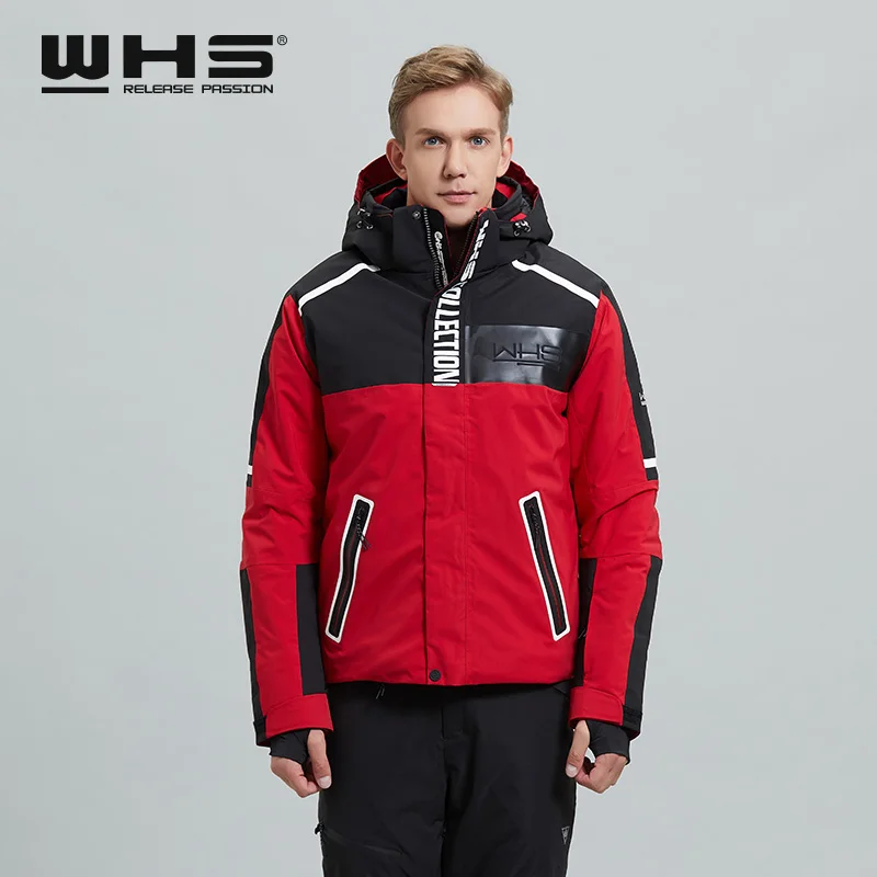

WHS Men's Skiing Jacket Windbreak Coat Snowfield Heating Coat Comfortable and Soft Waterproof Outdoor Sports