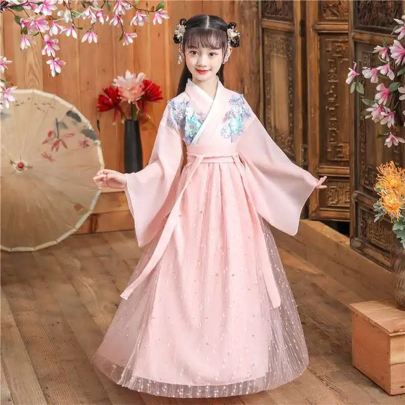 Han Fu costumi Cosplay per bambini abito di capodanno cinese per ragazza  vestito da Festival verde blu rosa Hanfu ragazza abbigliamento  tradizionale| | - AliExpress