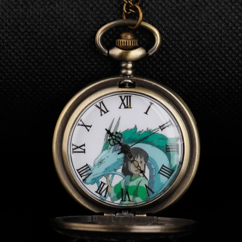 Anime Themed Quartz Pocket Watch 컬러 다이얼 숙녀 친구 어린이 선물 시계 목걸이 체인 cadeau femme