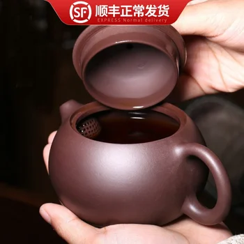 

Zisha teapot pure handmade teapot authentic original mine old Purple mud Xishi tea set teacup set household teapot