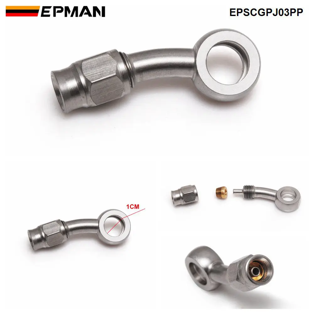 Epman 1 pc an3 de aço inoxidável para um-3 em linha reta freio giratório mangueira termina montagem do carro epscgpj-3