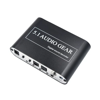 

5.1 o Gear Digital Sound o Decoder Digital to Analog o Decoder DAC Optical Coaxial USB Input to 5.1CH Analog(EU Plug