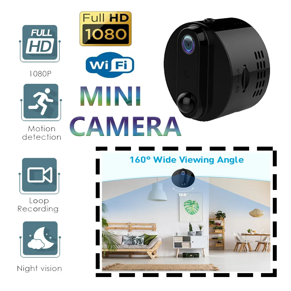 HD 1080P Mini Camera Espia Wireless WIFI Smart Home Secourity ip Cam Remote Built-in Battery Micro Suport Hidden TF Card | Электроника
