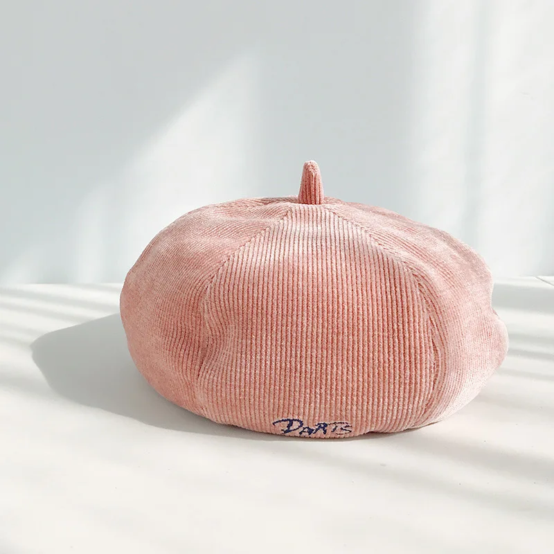 pink Женский берет Женские французские малярные Шляпы теплая Вельветовая зимняя шапка для девочек винтажная Boinas De Mujer дымчатого синего цвета - Цвет: pink