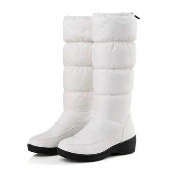 

Fashion woman boots new comfortable wedge with thigh high boots big size feather snow boots women off white shoes brand