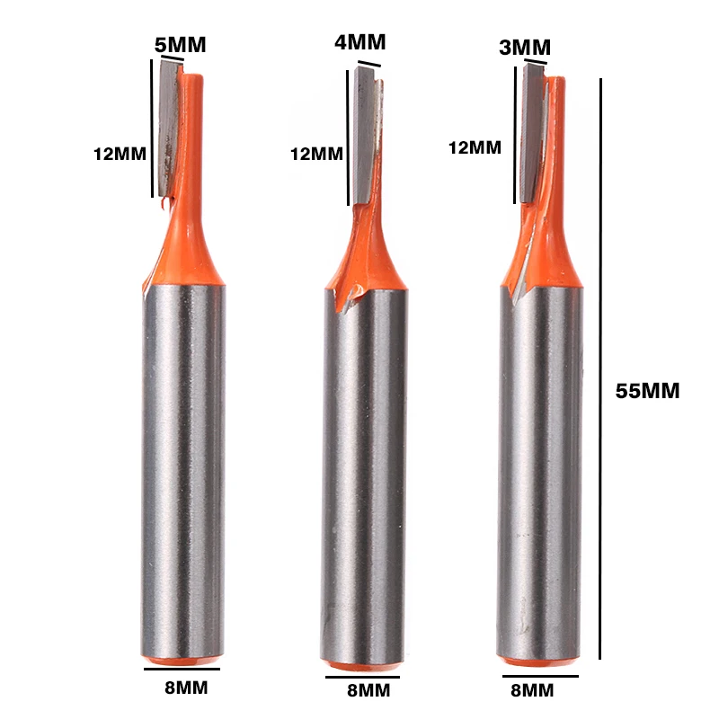

Router Bit Cutter CNC Woodworking Clean Bit 8mm Shank Straight Single Flute Bits Wood Milling Cutter Groove Cutting Router Bits