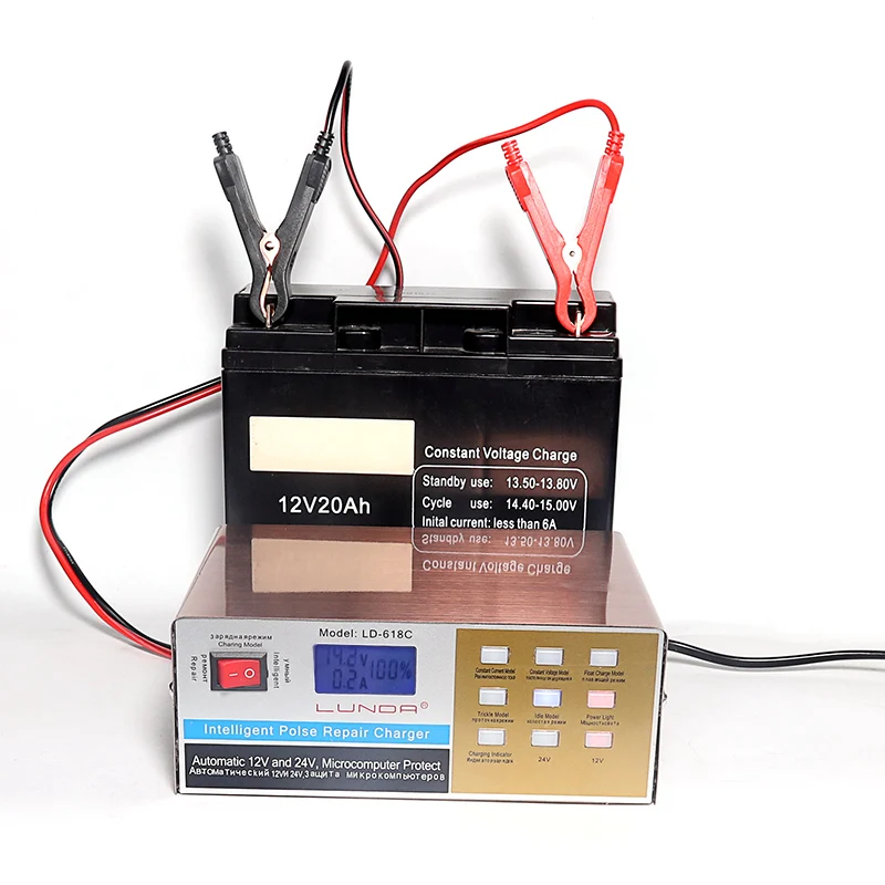 Зарядное устройство LUNDA RU для автомобильных аккумуляторов 12 В 24 полностью